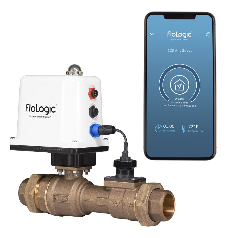 FloLogic PLUS 1.5 Inch Leak Detector & Auto Water Shutoff System with CONNECT Module