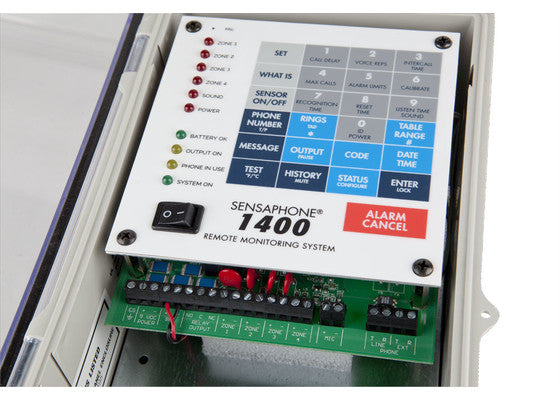 Sensaphone 1400, 4 Zone, 4 Number Alarm & Dialer, NEMA4X, Solid Door